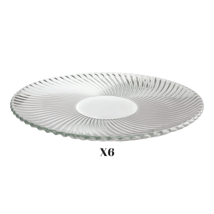 Set 6 plats 25cm + Set 6 plats 20cm + Set 6 plats 15cm en verre