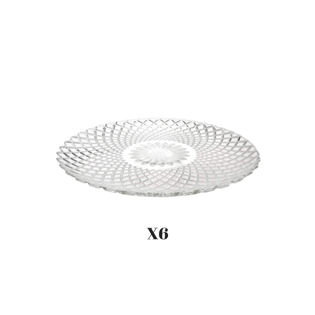 Set 6 plats 25cm + Set 6 plats 20cm + Set 6 plats 15cm en verre
