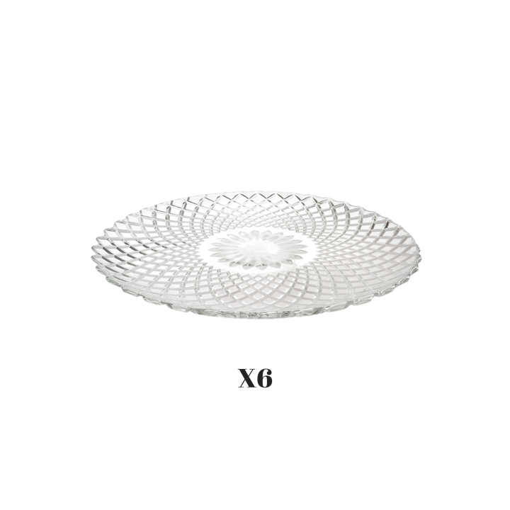 Set 6 plats 25cm + Set 6 plats 20cm + Set 6 plats 15cm en verre