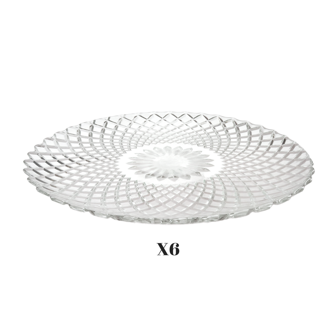 Set 6 plats 25cm + Set 6 plats 20cm + Set 6 plats 15cm en verre