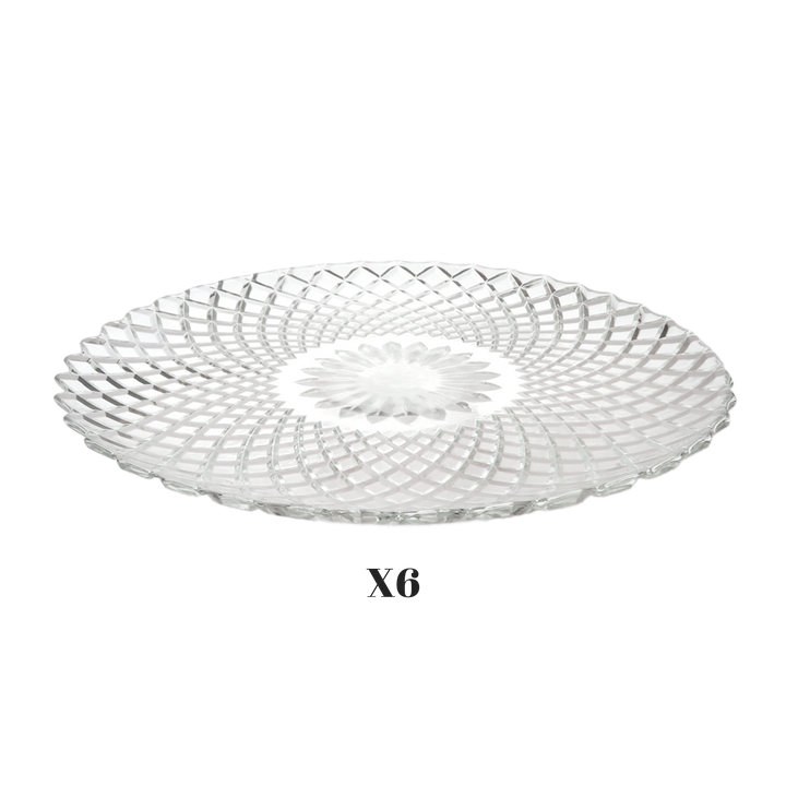 Set 6 plats 25cm + Set 6 plats 20cm + Set 6 plats 15cm en verre
