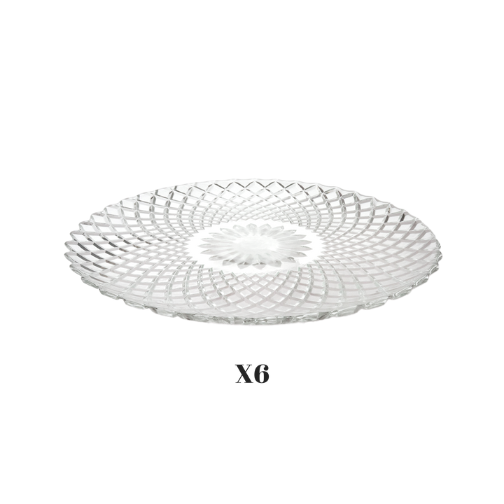 Set 6 plats 25cm + Set 6 plats 20cm + Set 6 plats 15cm en verre
