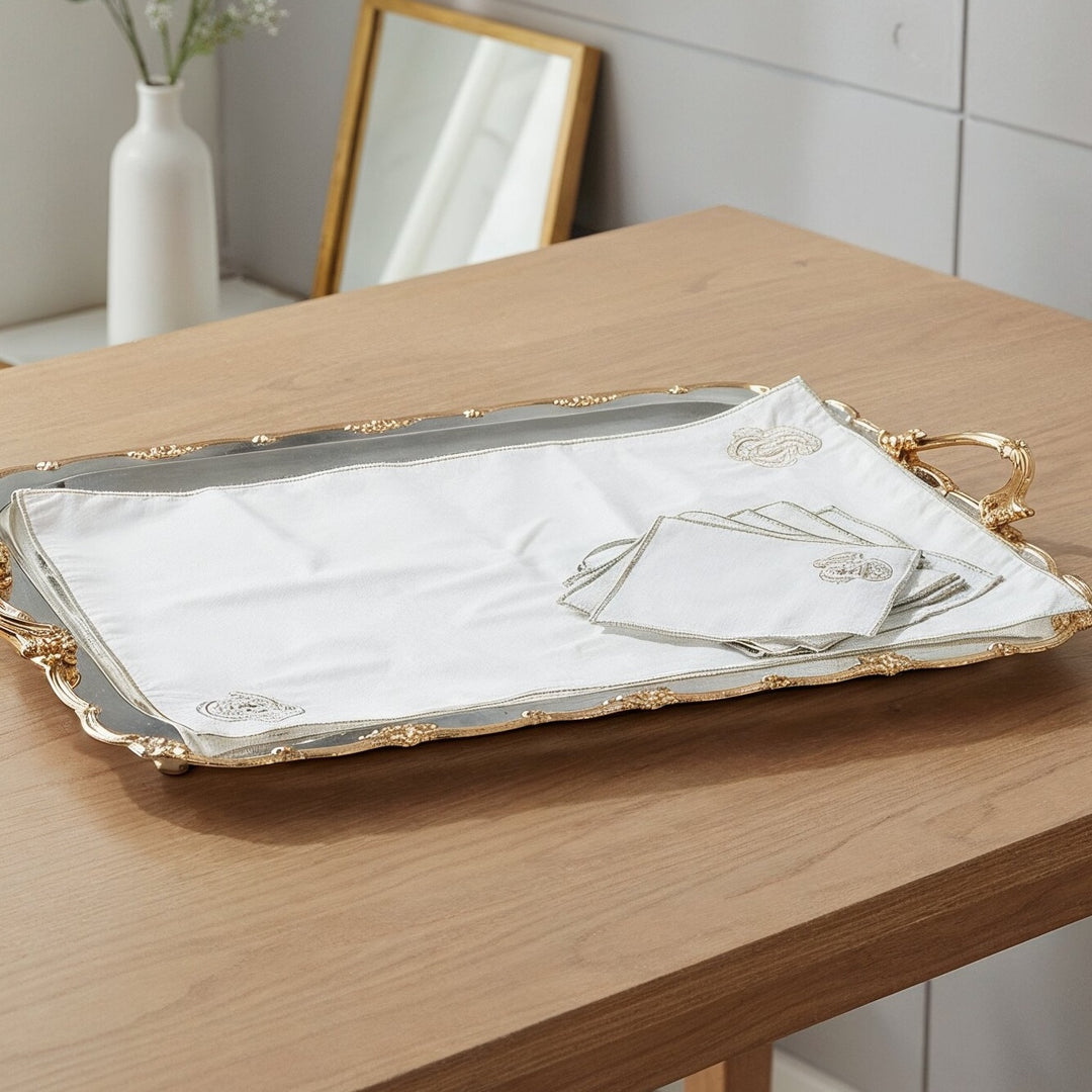 Fond de plateau 42x31cm+ 6 serviettes 12,50cm