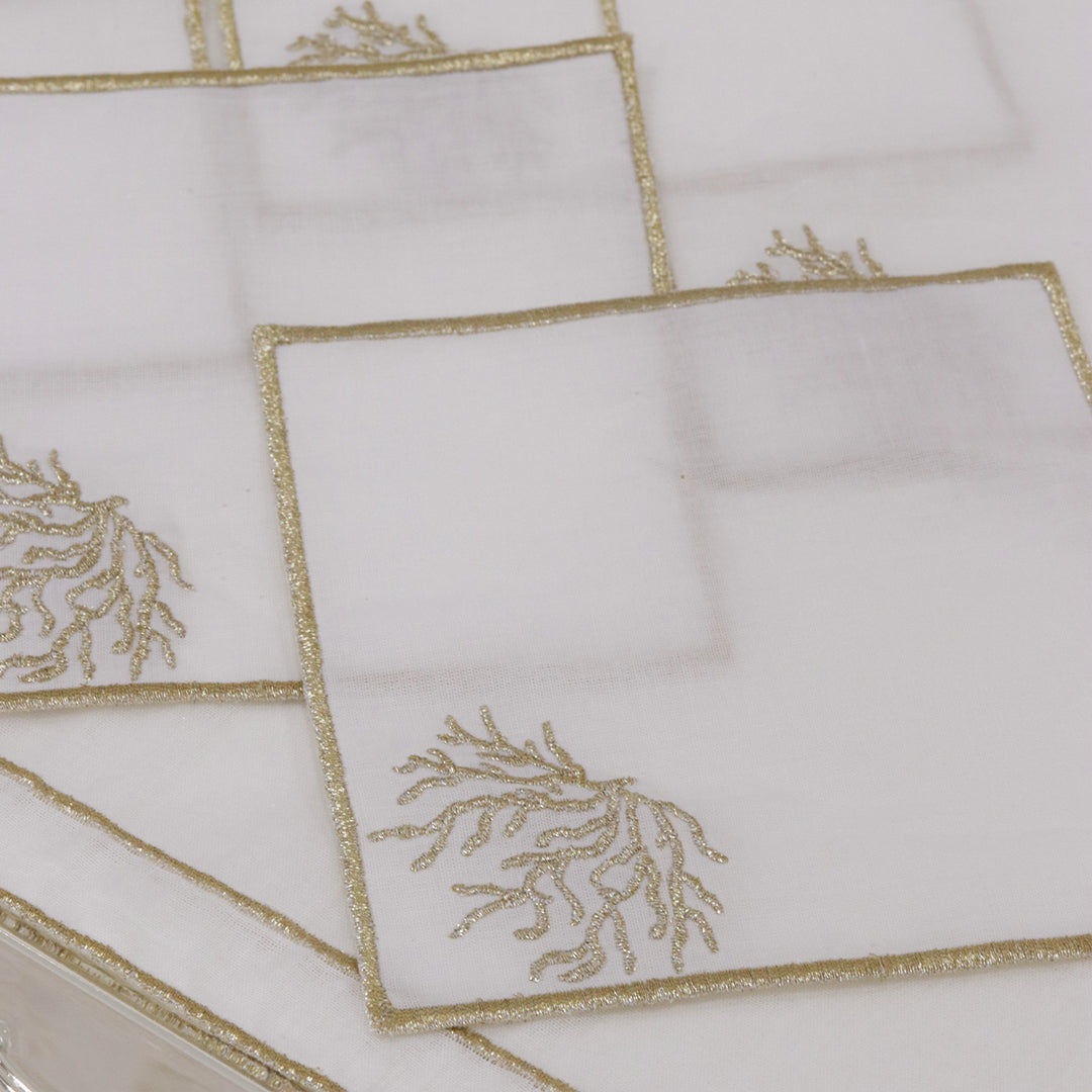 Fond de plateau corail 42x32cm + 6 serviettes 12cm