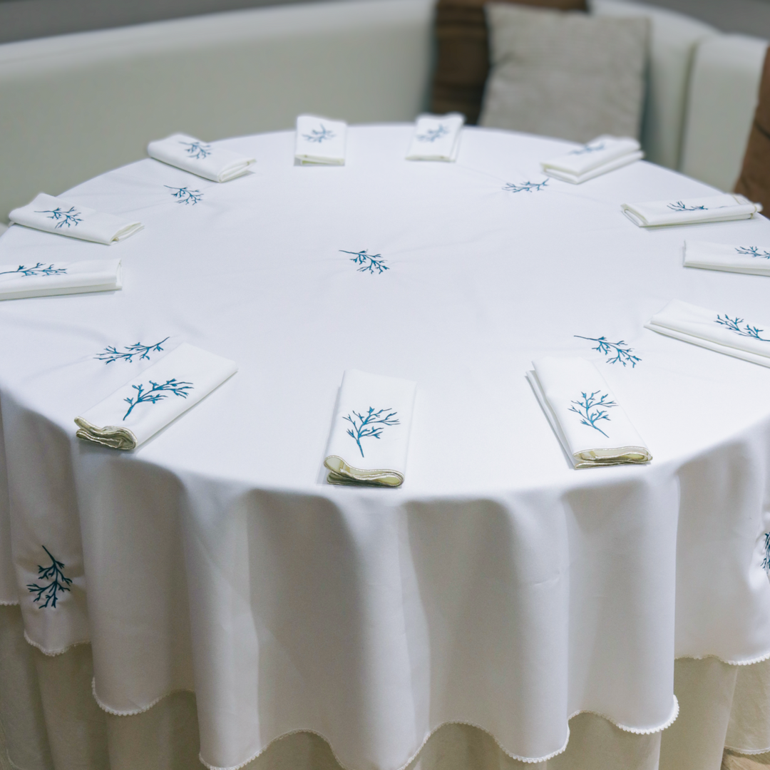Nappe de table 180cm + 12 serviettes 38cm