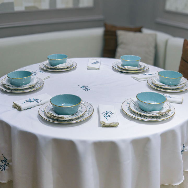 Nappe de table 180cm + 12 serviettes 38cm