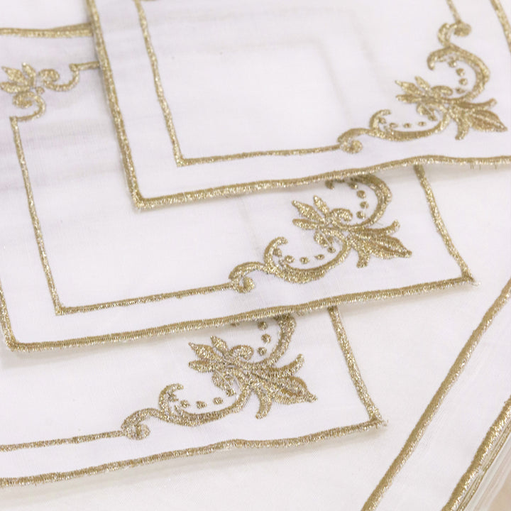 Fond de plateau fleur de lys 42x32cm + 6 serviettes 12cm