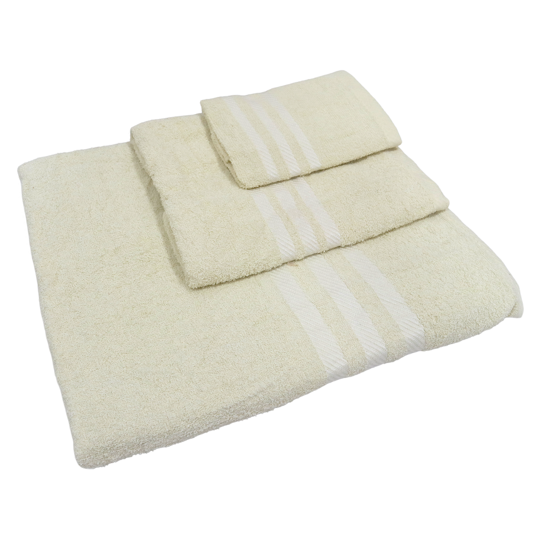 Set 3 serviettes de bain en coton 50cm + 80cm + 150cm