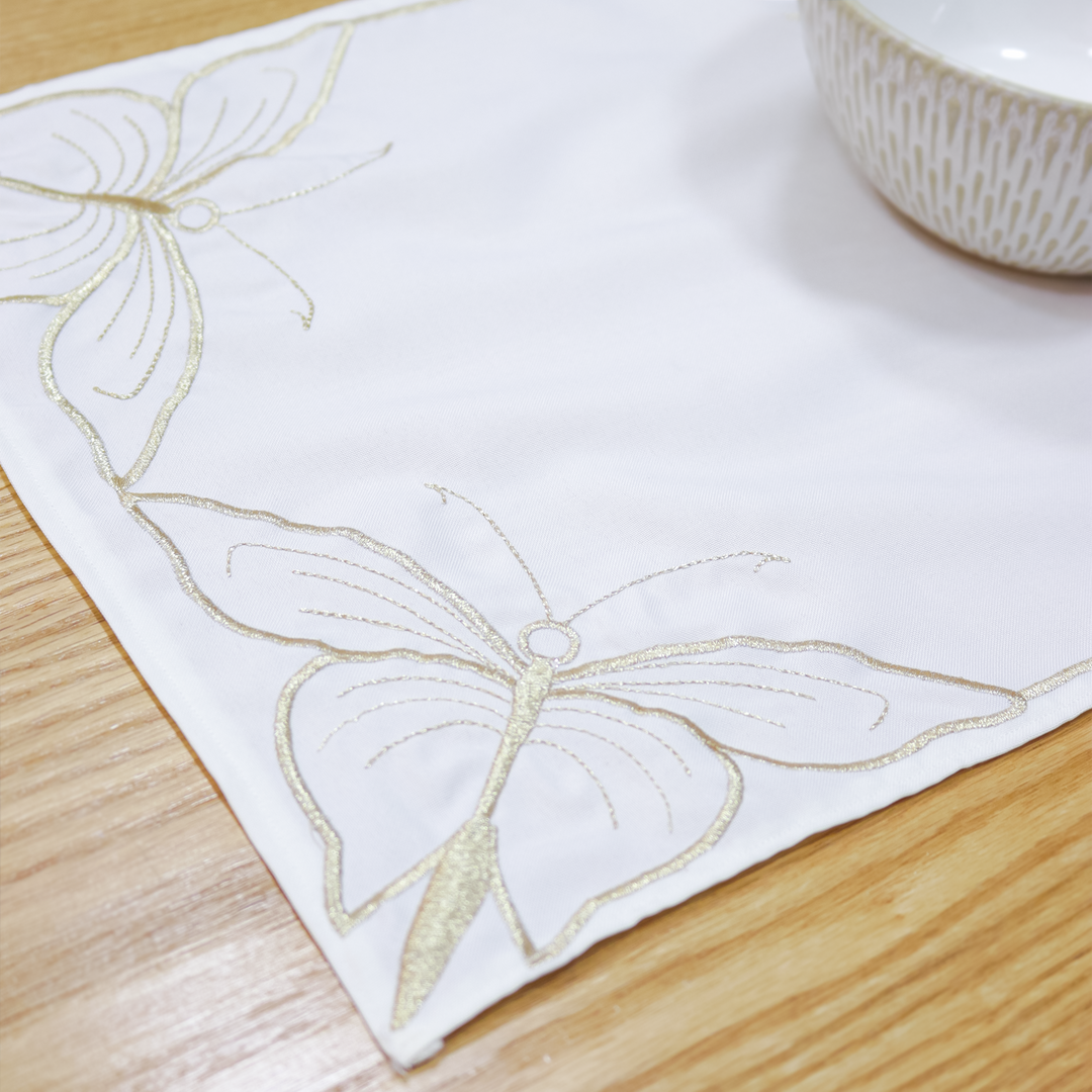 6 sets de table rectangulaires 43x32cm + 6 serviettes feuilles 38cm