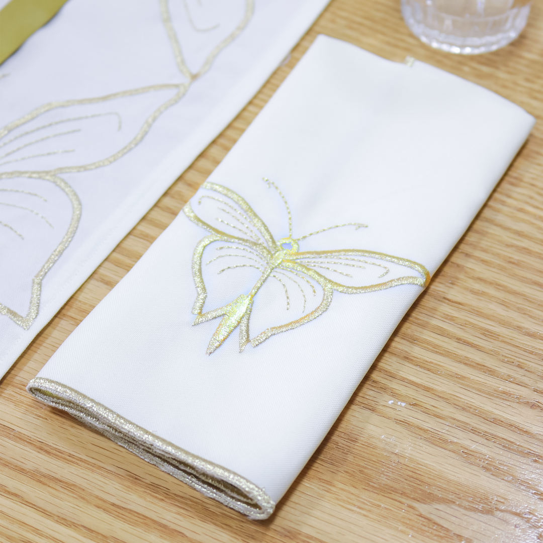 6 sets de table rectangulaires 43x32cm + 6 serviettes feuilles 38cm