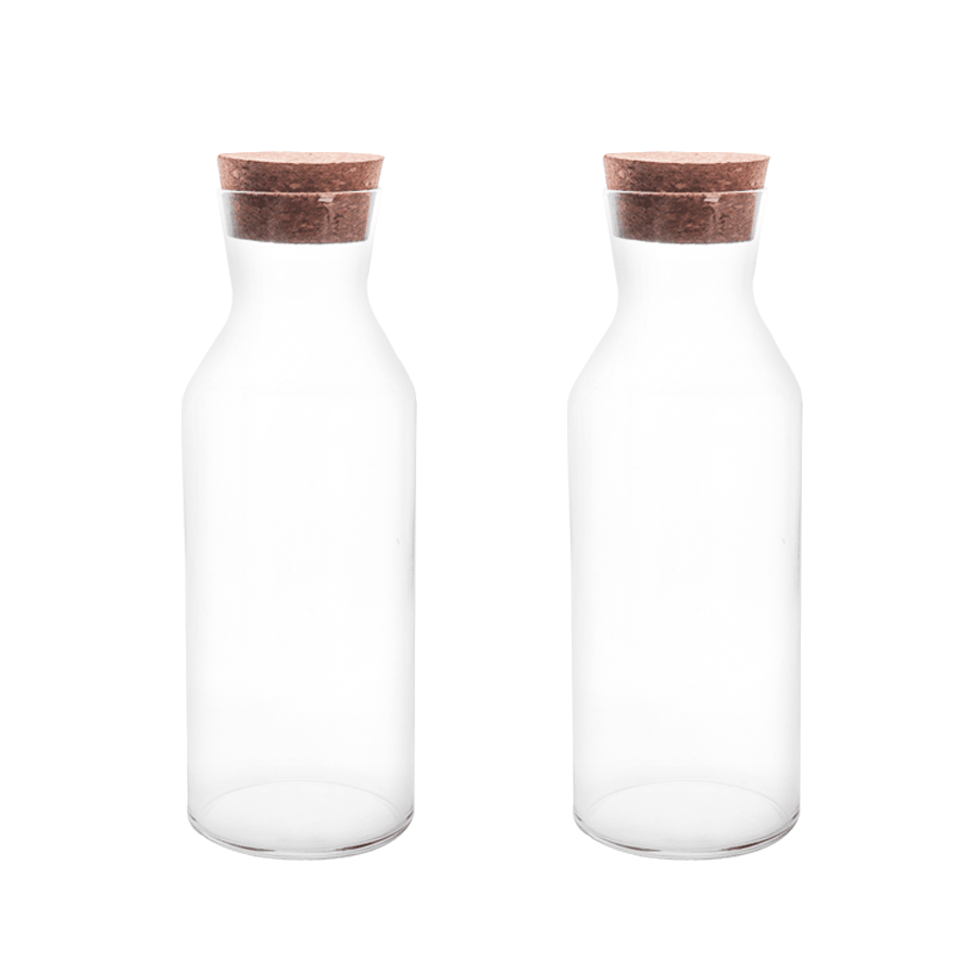 Set 2 bouteilles à jus en verre 1,20L - Saga Cuisine