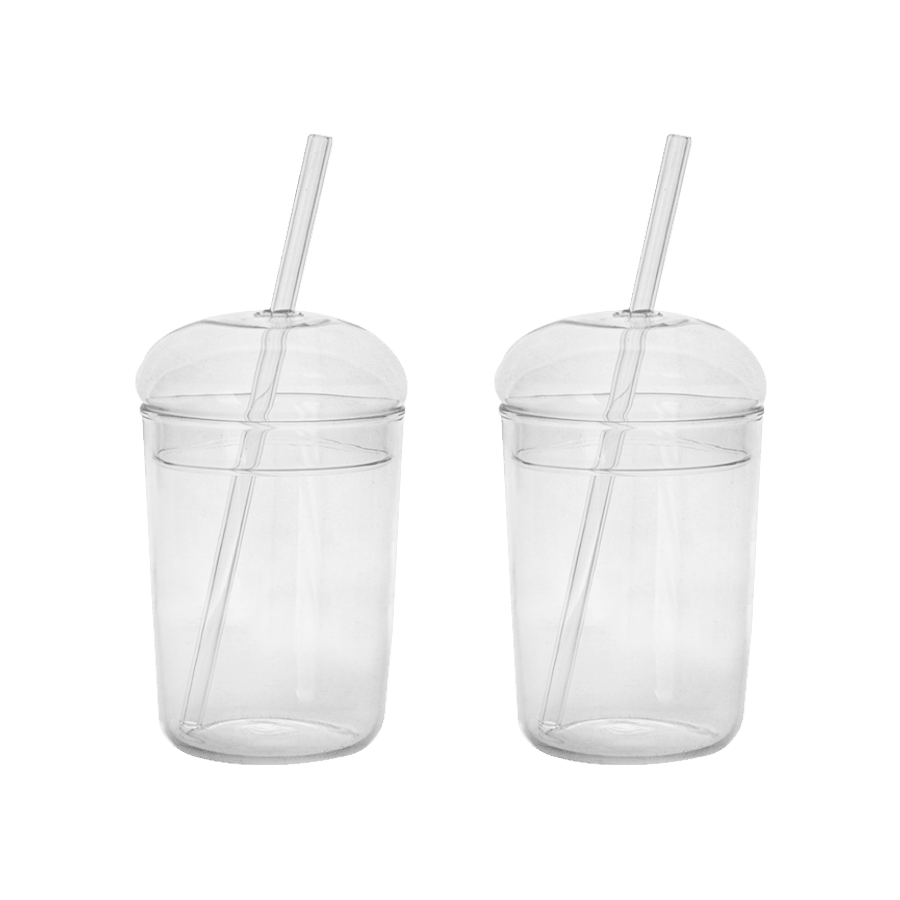 Gobelet En Verre 500 Ml Avec Couvercle Et Paille - Design Nœud Papillon élégant - Pour Smoothie, Latte, Boissons Chaudes Ou Froides - 9
