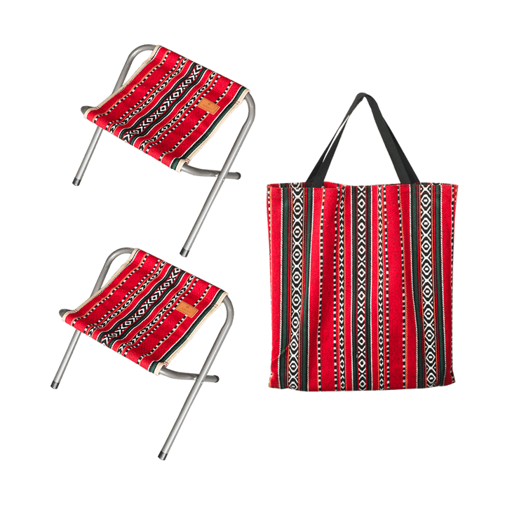 Set 2 tabourets pliable avec sac - Saga Cuisine