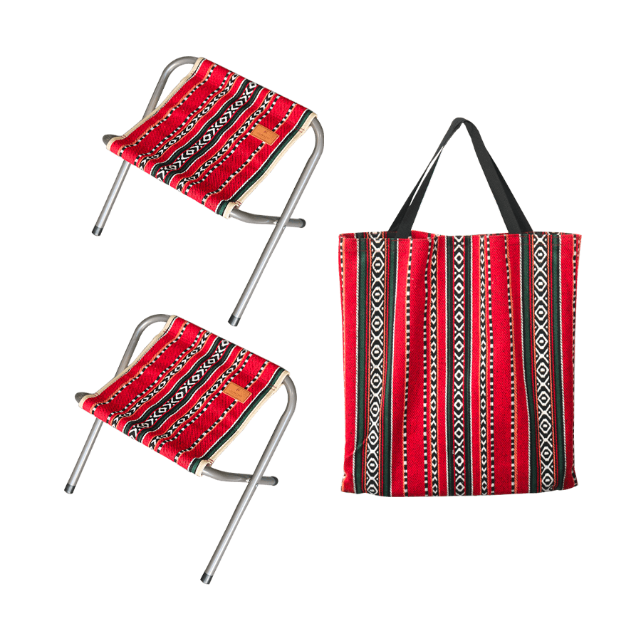 Set 2 tabourets pliable avec sac - Saga Cuisine