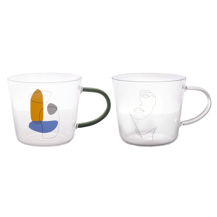 Set 2 tasses en verre 450ML - Saga Cuisine