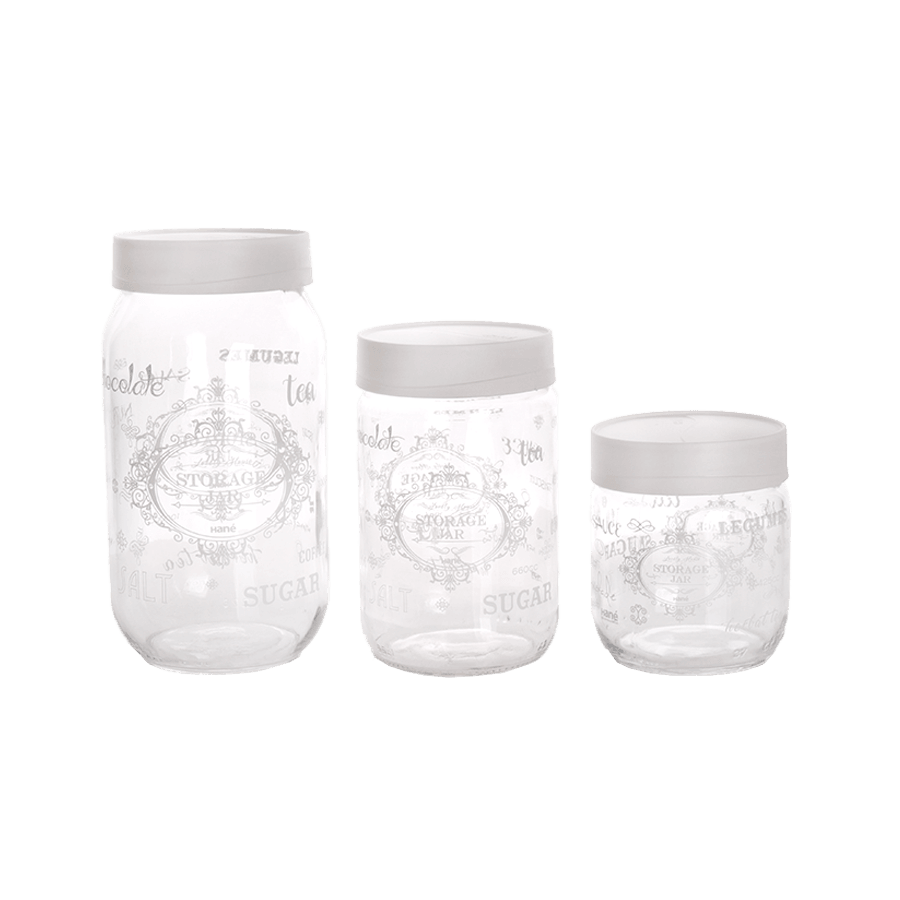 Set 3 bocaux en verre 425+660+1000ml - Saga Cuisine