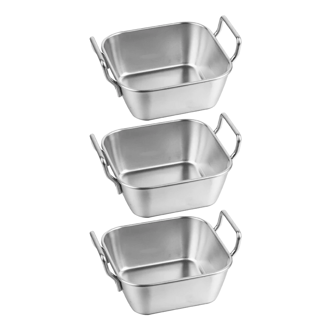 Set 3 cassolettes argentées en métal 10,50cm - Saga Cuisine