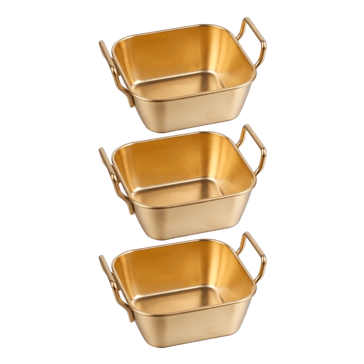 Set 3 cassolettes dorés en métal 10,50cm - Saga Cuisine