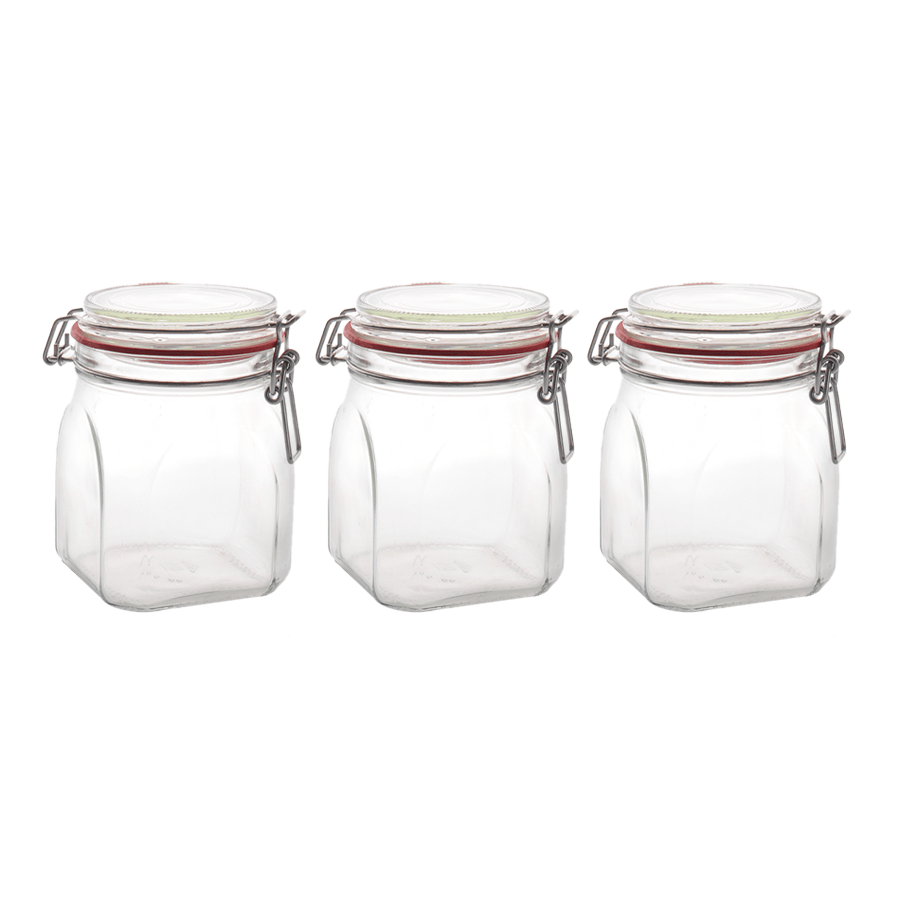 Set 3 jarres en verre 900ML - Saga Cuisine