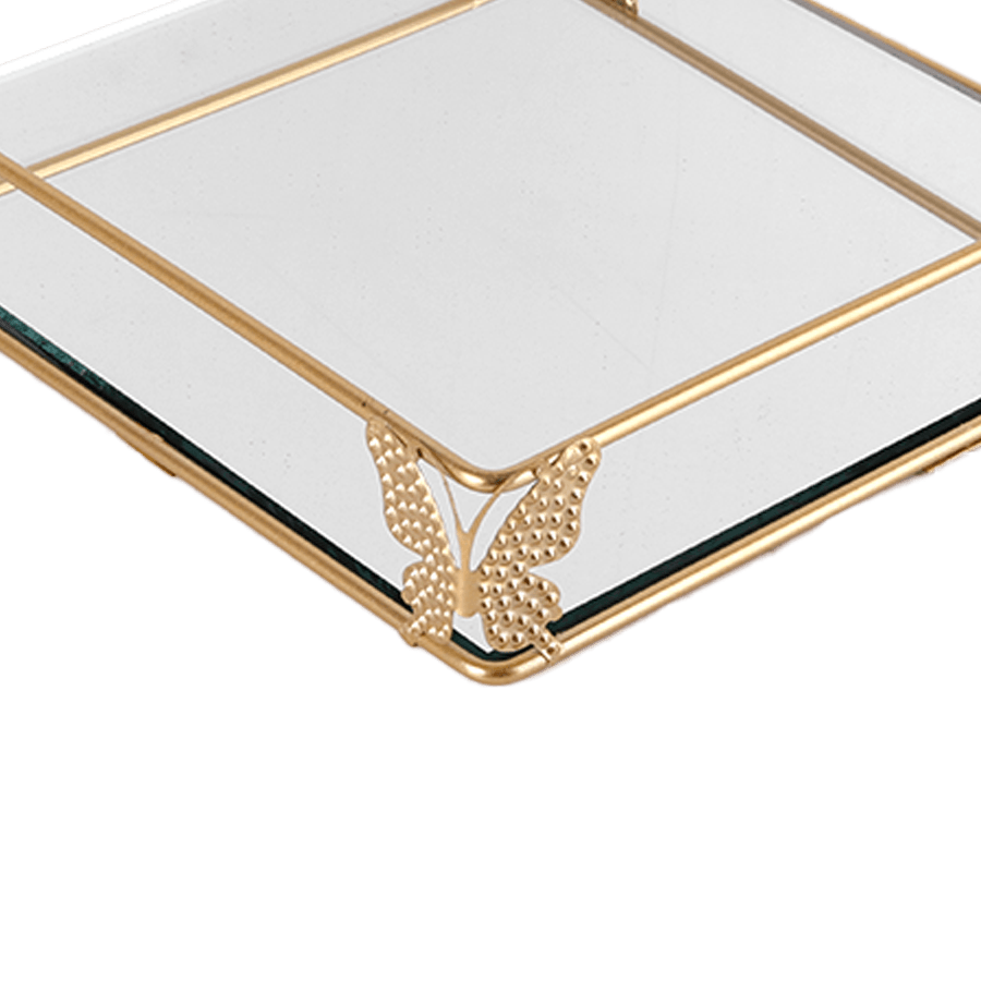 Set 3 plateaux carrés miroir 20x20cm - Saga Cuisine