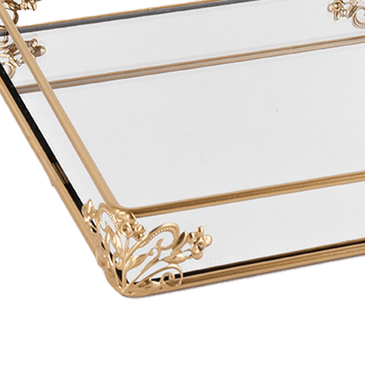 Set 3 plateaux carrés miroir 20x20cm - Saga Cuisine