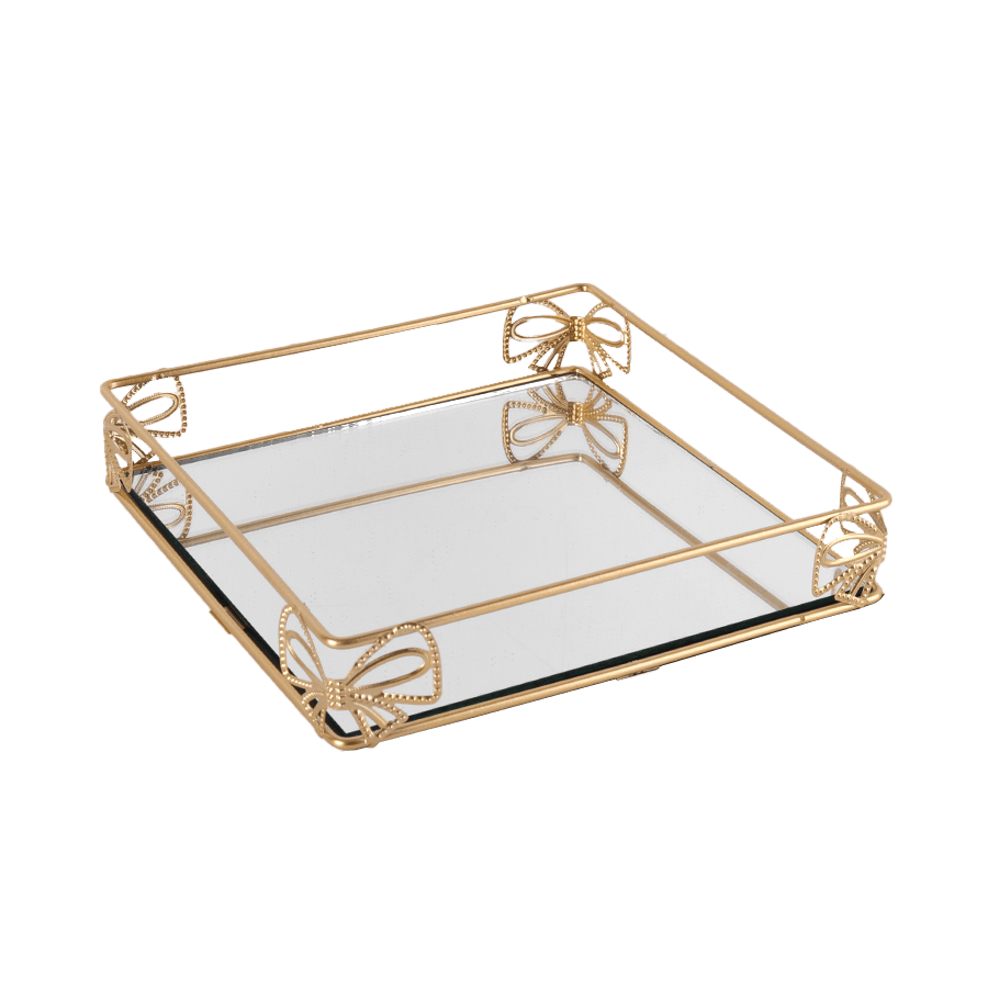 Set 3 plateaux carrés miroir 20x20cm - Saga Cuisine