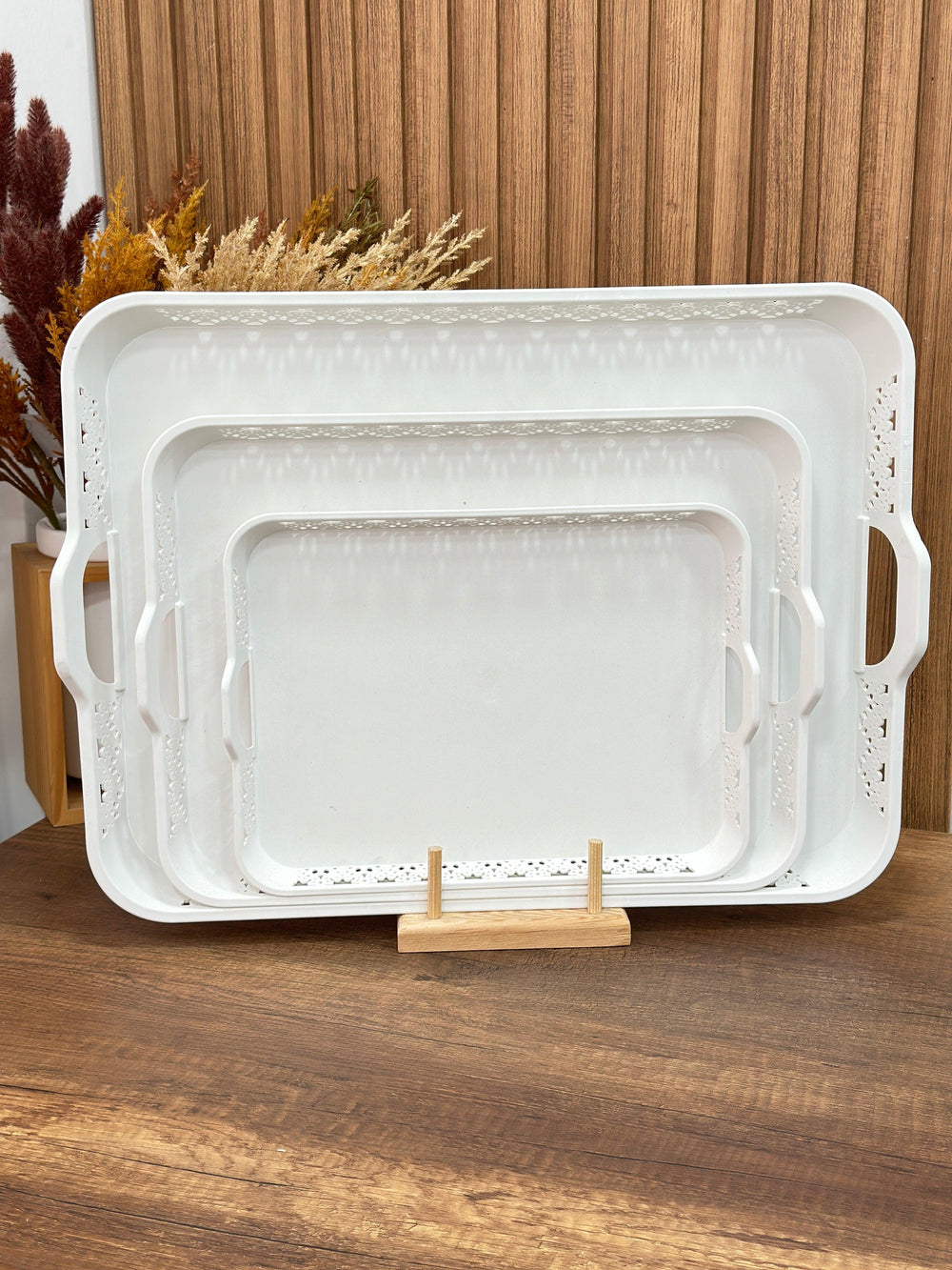 Set 3 plateaux en plastique - Saga Cuisine