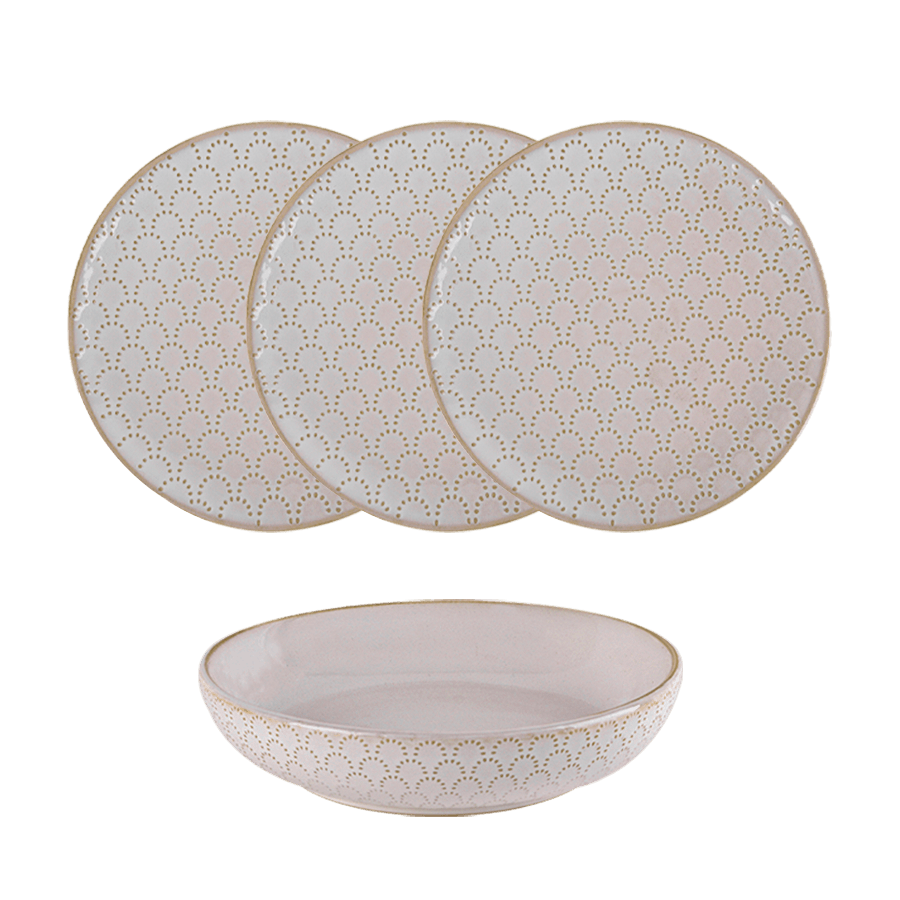 Set 3 plats 25cm + saladier 23cm - Saga Cuisine