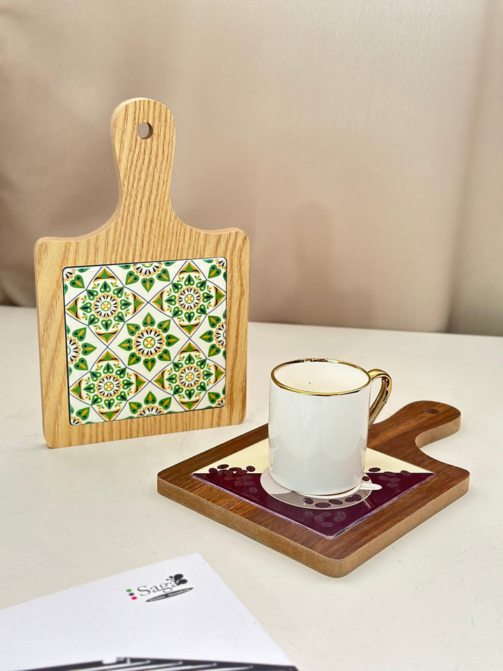 Set 4 mini planches artisanal 12x19,50cm - Saga Cuisine