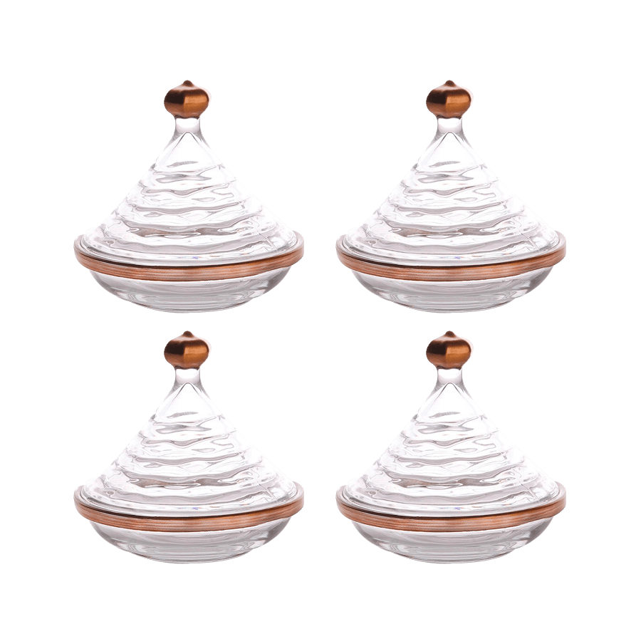 Set 4 tajine en verre 12cm - Saga Cuisine