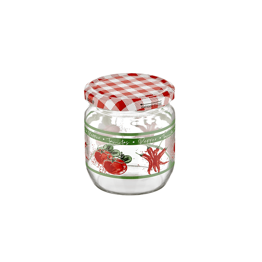 Set 6 jarres en verre 425ML imprimés - Saga Cuisine