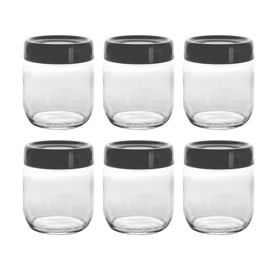 Set 6 jarres en verre 425ML - Saga Cuisine