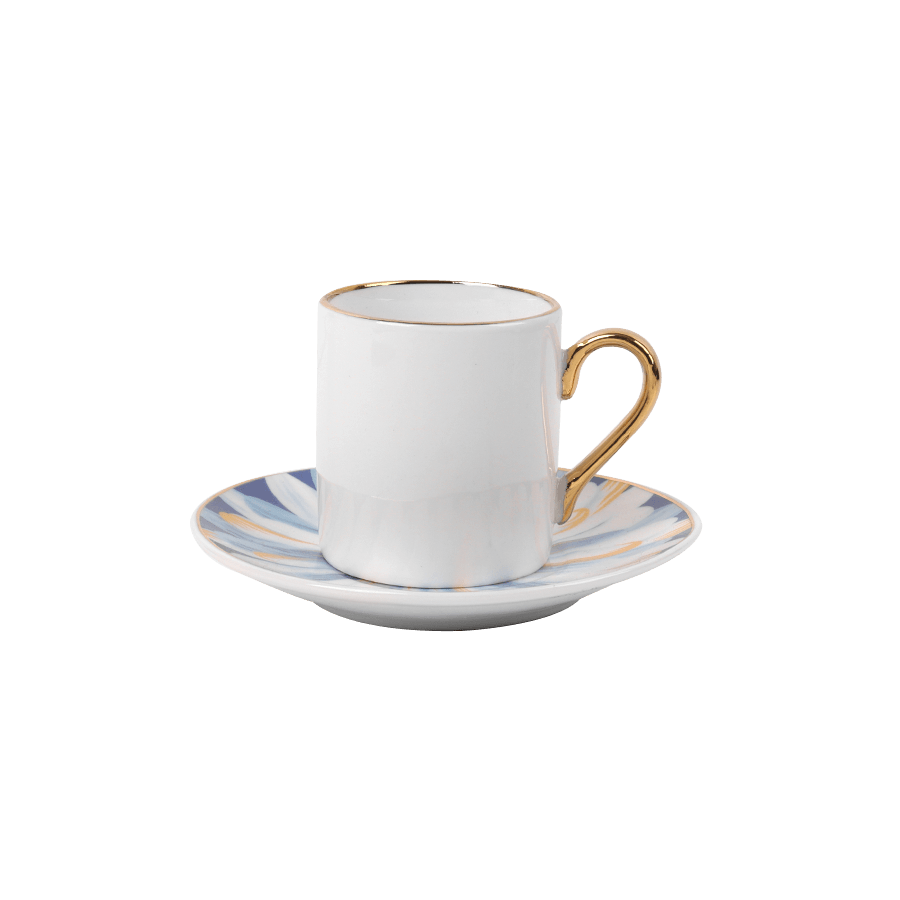 Set 6 tasses 5,50cm et sous tasses 11cm - Saga Cuisine