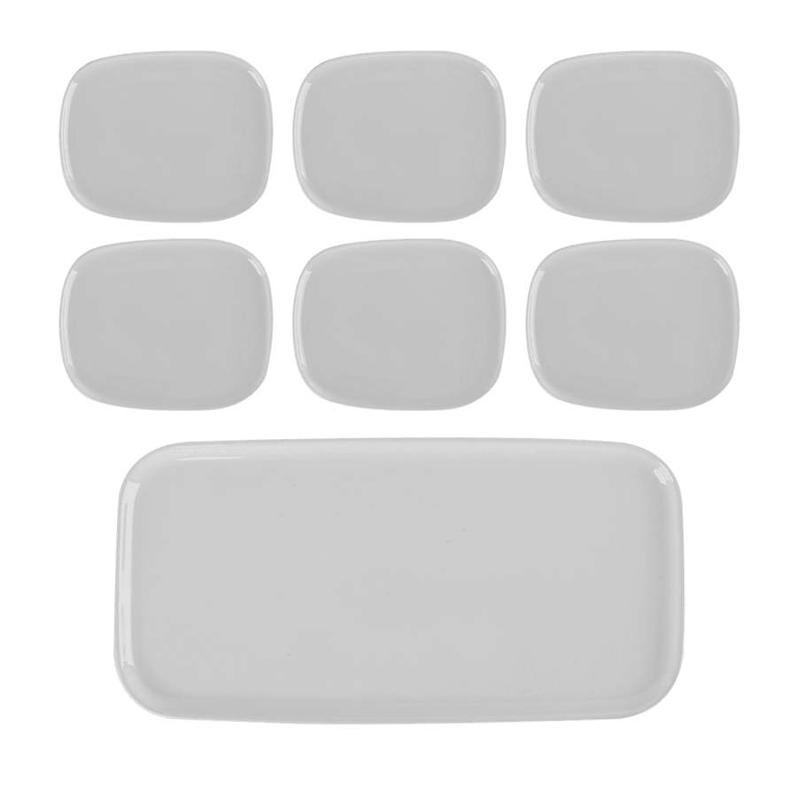 Set 7 plats rectangulaire 37x18,50cm et 17,50x14cm - Saga Cuisine