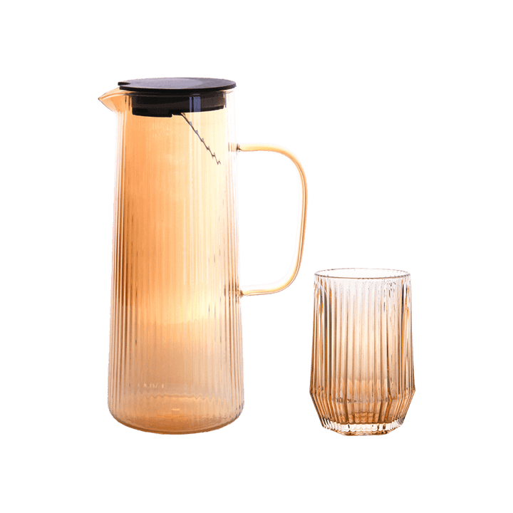 Set carafe en verre 1400ML + 6 verres à eau 330ML - Saga Cuisine