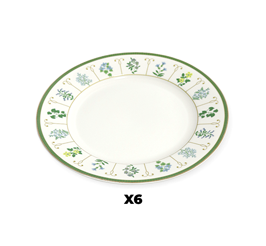 Set 6 Assiettes 19cm Herbier