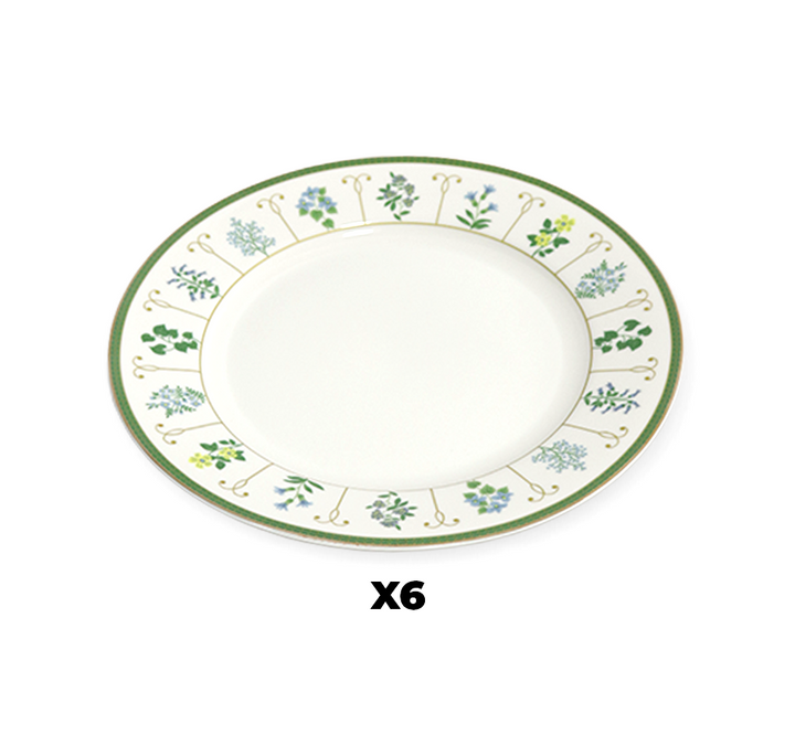 Set 6 Assiettes 19cm Herbier