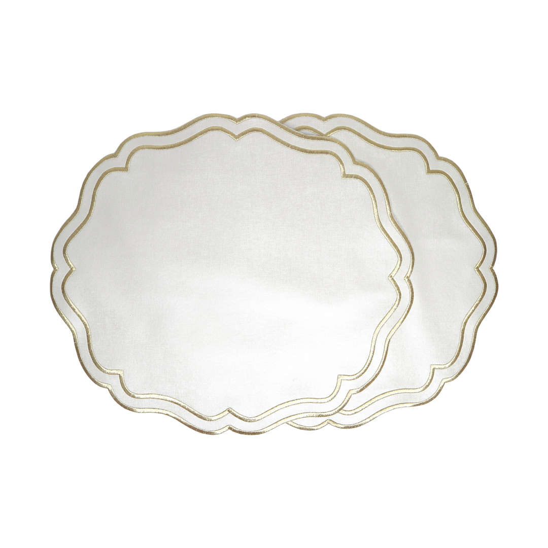 2 sets de table en simili cuir ovale 39cm