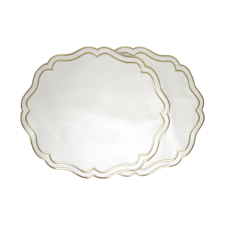 2 sets de table en simili cuir ovale 39cm