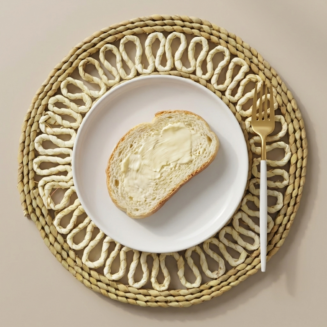 6 set de table ronds en paille 30cm