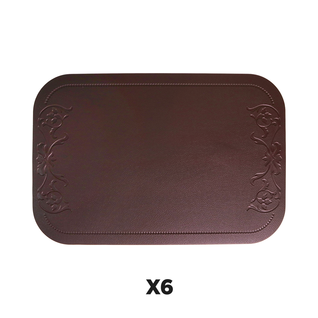 6 sets de table en simili cuir 44x30cm