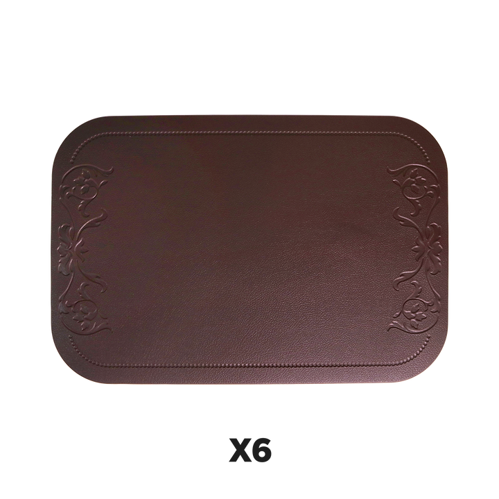 6 sets de table en simili cuir 44x30cm