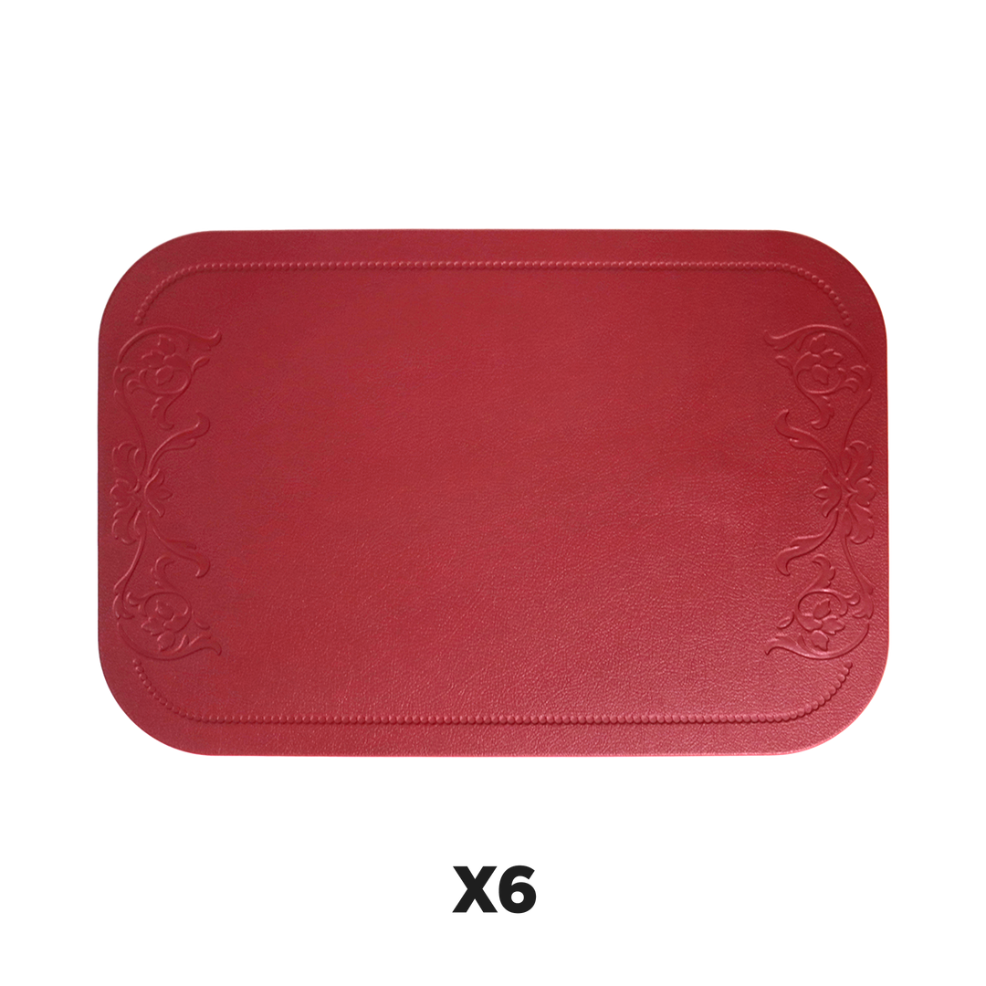 6 sets de table en simili cuir 44x30cm