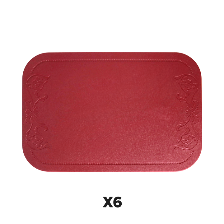 6 sets de table en simili cuir 44x30cm