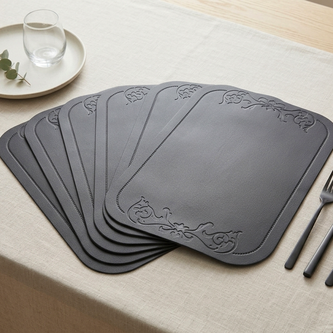 6 sets de table en simili cuir 44x30cm