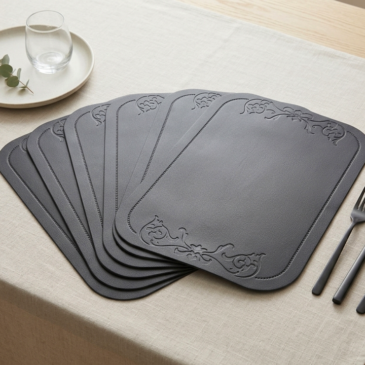 6 sets de table en simili cuir 44x30cm