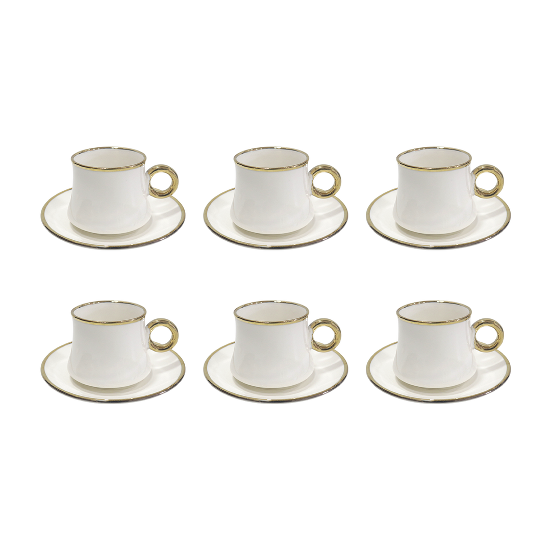 6 tasses 6x5cm + 6 sous-tasses 11cm