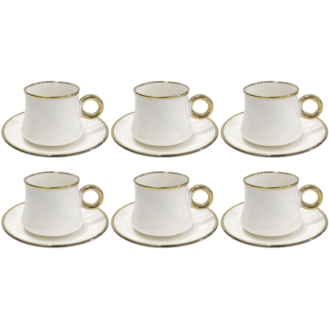 6 tasses 8x6,50cm + 6 sous-tasses 14cm