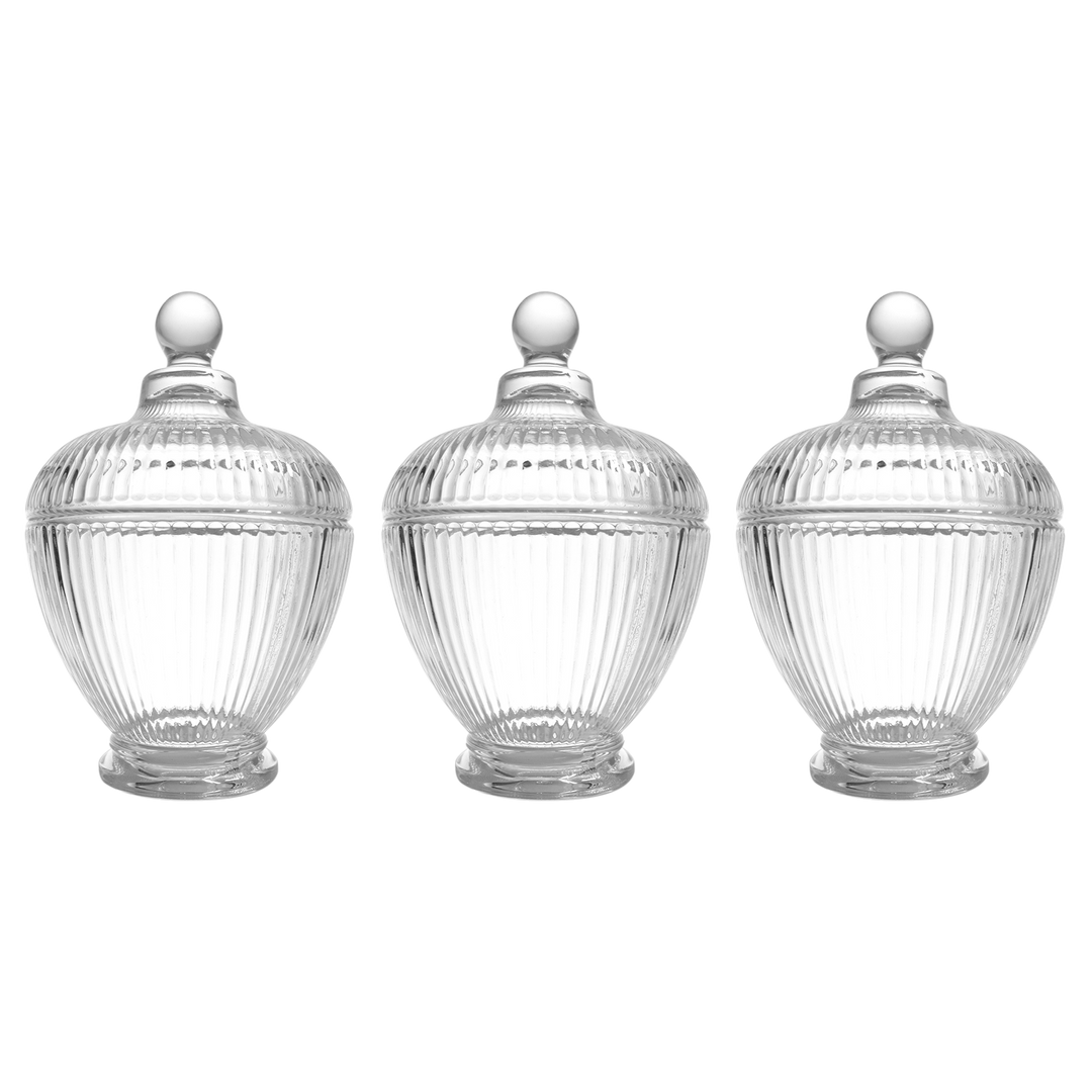 Set 3 sucrières en verre 14cm