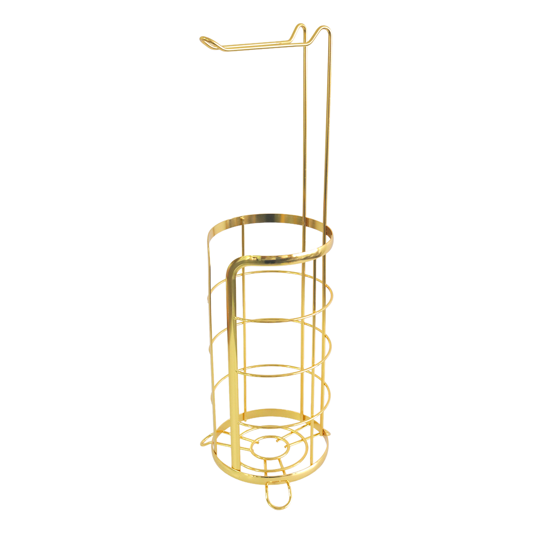 Porte papier toilette en métal doré 16x62cm